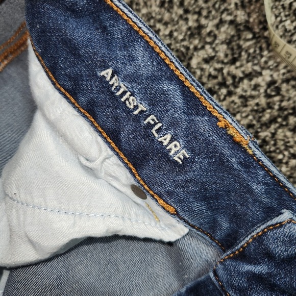 American Eagle Artist Flare Super Stretch Women's Sz 14 Reg,Darkwash Clean Cut - Picture 4 of 8